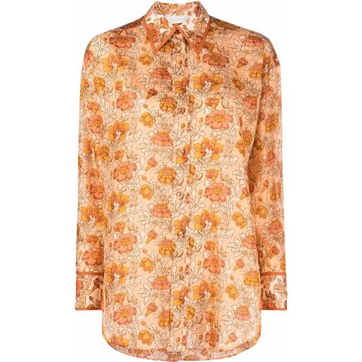 ZIMMERMANN camicia a fiori - arancione