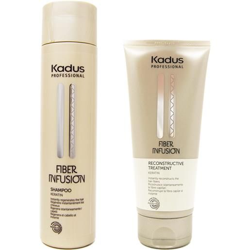 Kadus kit fiber infusion reconstructive shampoo + trattamento alla cheratina