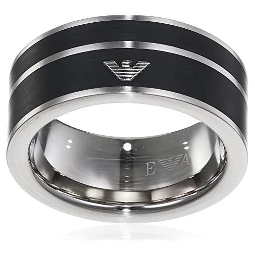 Emporio Armani anello da uomo in acciaio inossidabile, d'argento, 9