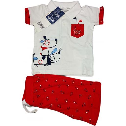BABY DISTRIBUTION completo maglia maglietta pantaloncino bimbo neonato dodipetto mignolo rosso 3 m