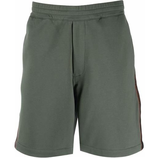 Alexander McQueen shorts sportivi con banda logo - verde