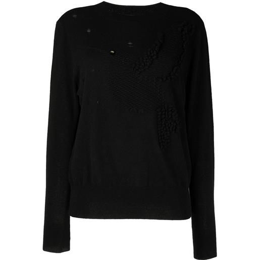 Onefifteen maglione con effetto vissuto - nero