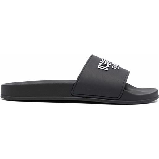 Dsquared2 sandali slides con stampa - nero