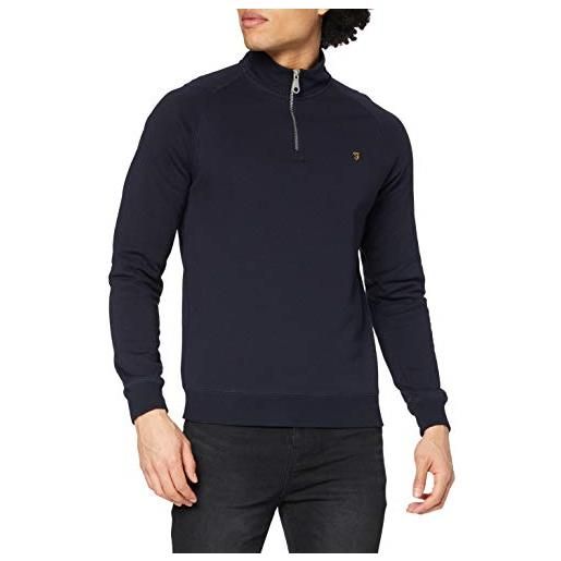 Farah jim 1/4 zip maglia di tuta, grey, medium uomo