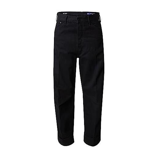 G-STAR RAW women's eve 3d wide leg jeans, nero (pitch black d20084-d182-a810), 32w / 32l