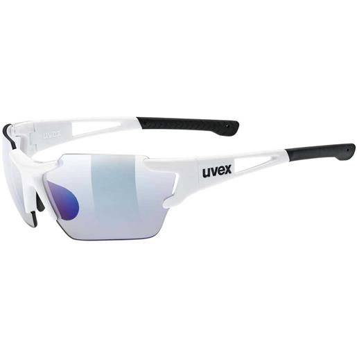 Uvex sportstyle 803 race v s mirrored photochromic sunglasses bianco variomatic litemirror blue/cat1-3