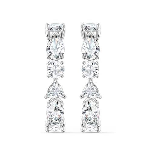 Swarovski orecchini tennis mixed, bianco, placcato rodio
