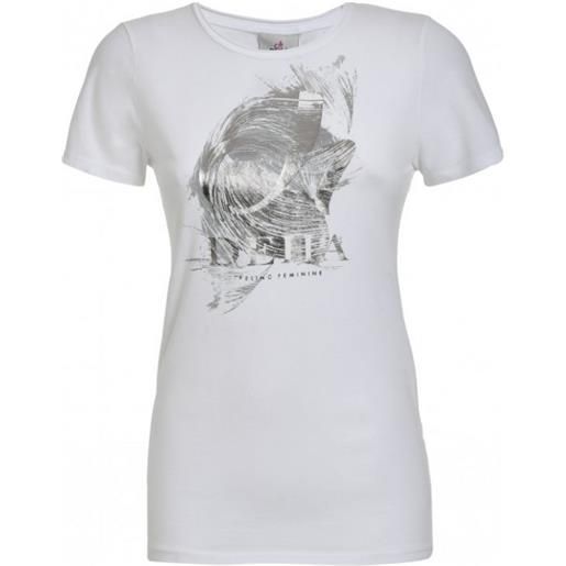 Deha t-shirt m/m bianca stampa argento donna