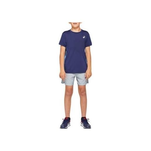 Asics tennis club b t-shirt m/m blu/azzurra junior bimbo