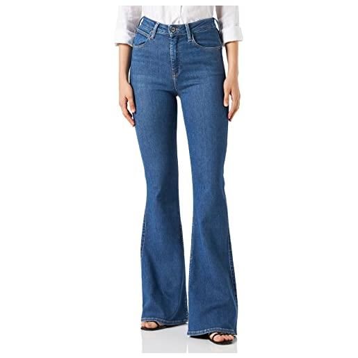 Lee flare body optix jeans donna, blu (brighton rock bc), 28w / 31l