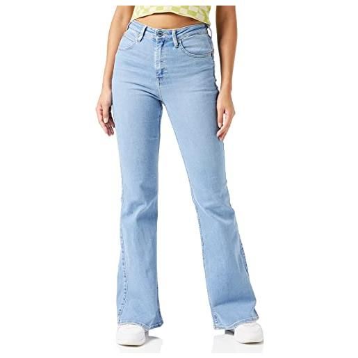 Lee flare body optix jeans donna, blu (jackson worn ax), 28w / 33l
