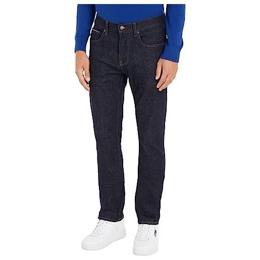 Tommy Hilfiger jeans uomo core straight denton elasticizzati, blu (boston indigo), 35w / 30l