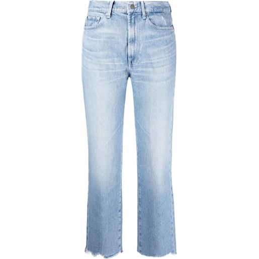 7 For All Mankind jeans crop a vita alta - blu