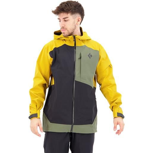 Black Diamond recon stretch ski shell jacket verde, giallo, nero m uomo