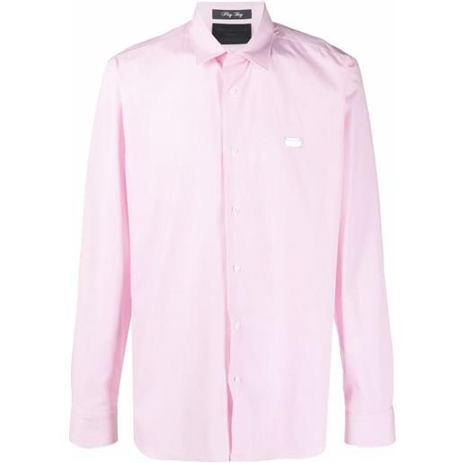 Philipp Plein camicia a righe con stampa - rosa