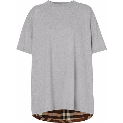 Burberry t-shirt a quadri - grigio