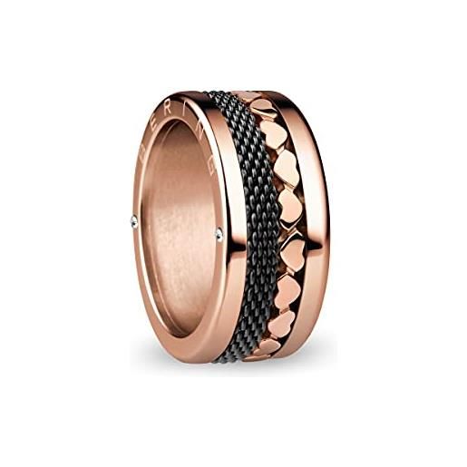 BERING, set di anelli intercambiabili da donna in oro rosa e nero con l'esclusivo sistema twist & change, yangtze