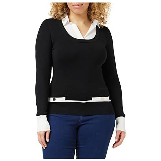 Morgan maglione sottile a maniche lunghe 212-mflo pullover, nero, s donna