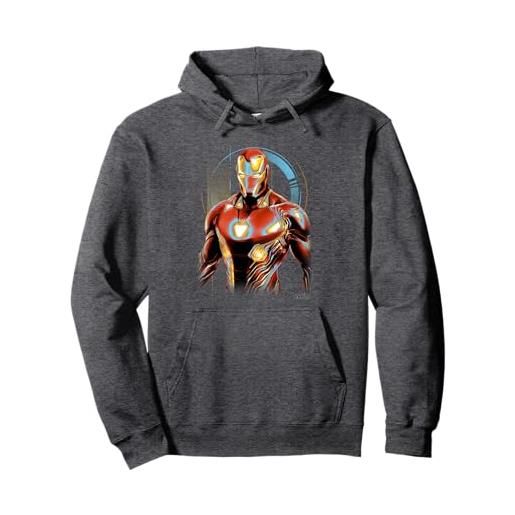 Marvel infinity war iron man digital profile pose felpa con cappuccio