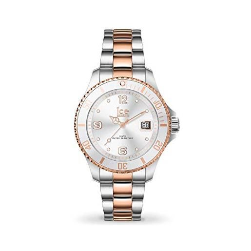 Ice-watch ice steel silver rose gold orologio soldi da donna con cinturino in metallo, 017322 (small)