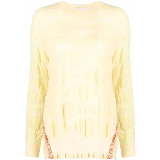 Stella McCartney maglione con pannelli all'uncinetto - giallo