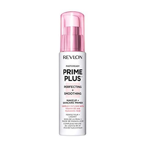 Revlon prime plus makeup & skincare primer viso, perfecting + smoothing, idratante & levigante, con vitamina b5 e acido ialuronico, ewg verificato, 30ml