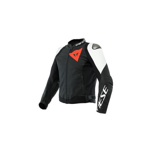 Dainese sportiva leather jacket black-matt/black-matt/white | dainese