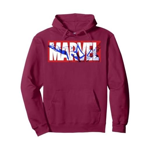 Marvel spider-man large classic movie logo felpa con cappuccio