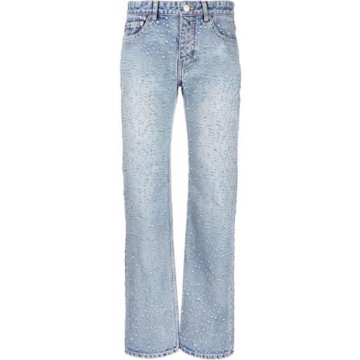 Balenciaga jeans dritti con effetto vissuto - blu