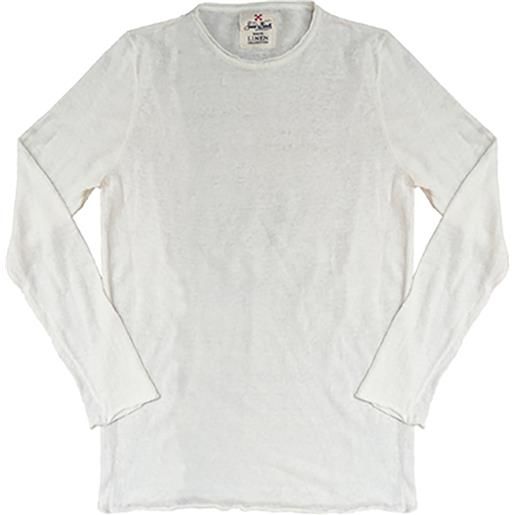 MC2 Saint Barth t-shirt uomo cotone maniche lunghe tinta unita bianco