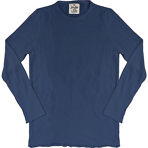 MC2 Saint Barth t-shirt uomo cotone maniche lunghe tinta unita blue