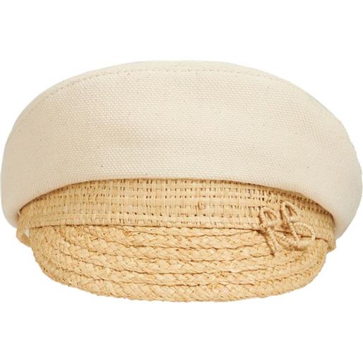 RUSLAN BAGINSKIY cappello bretone in paglia e cotone con logo