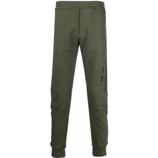 Alexander McQueen pantaloni sportivi affusolati con stampa - verde