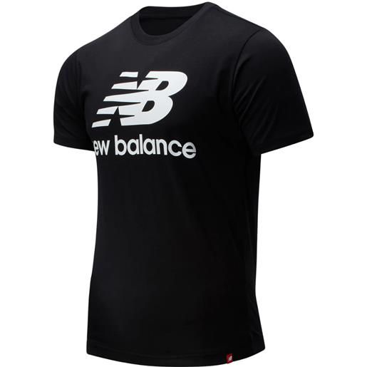 New Balance t-shirt uomo essentials stacked logo nera