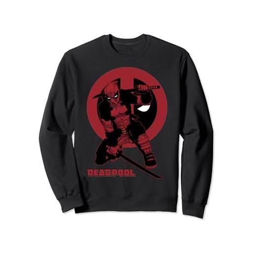 Marvel deadpool crouching deadpool hidden logo felpa
