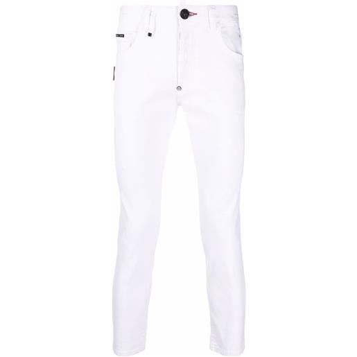 Philipp Plein jeans skinny a vita bassa - bianco