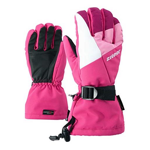 Ziener lani - guanti da sci, unisex, per bambini, unisex bambini, 801928, rosa (pink blossom), 5