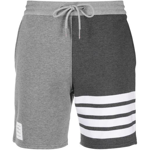 Thom Browne shorts con design a pannelli - grigio