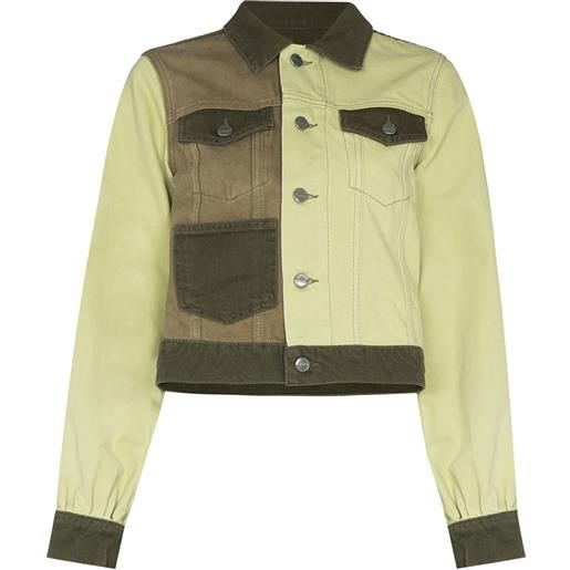 GANNI giacca denim color-block - verde