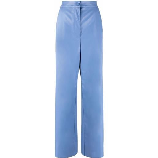 MM6 Maison Margiela pantaloni dritti in finta pelle - blu