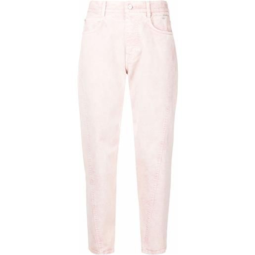 Stella McCartney jeans crop con effetto schiarito - rosa