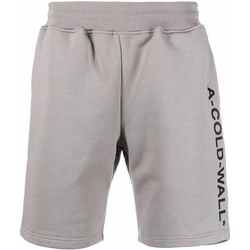 A-COLD-WALL* shorts sportivi con stampa - grigio