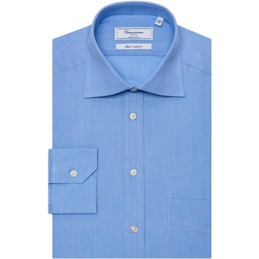 Camicissima camicia permanent azzurra, con taschino, slim caserta francese