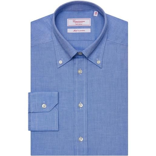 Camicissima camicia permanent blu, extra slim alghero button down