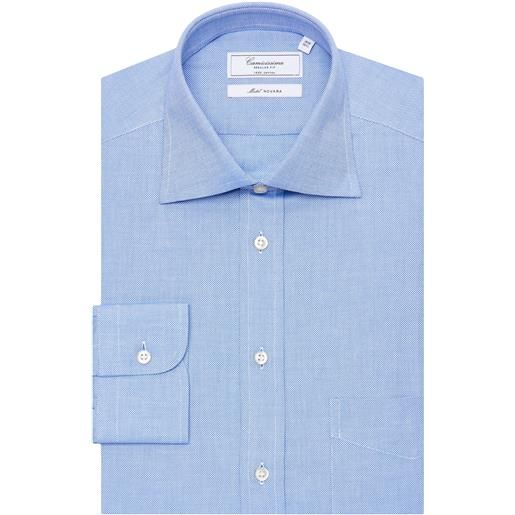 Camicissima camicia permanent azzurra, con taschino, regular novara francese