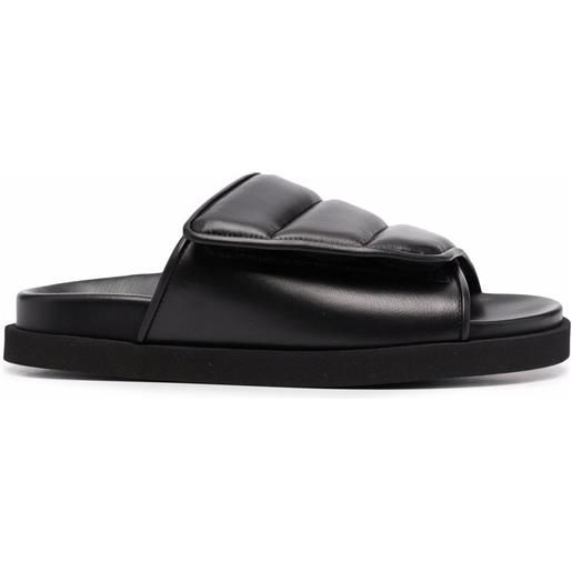 GIABORGHINI sandali slides con punta aperta - nero