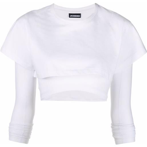 Jacquemus t-shirt crop le double - bianco