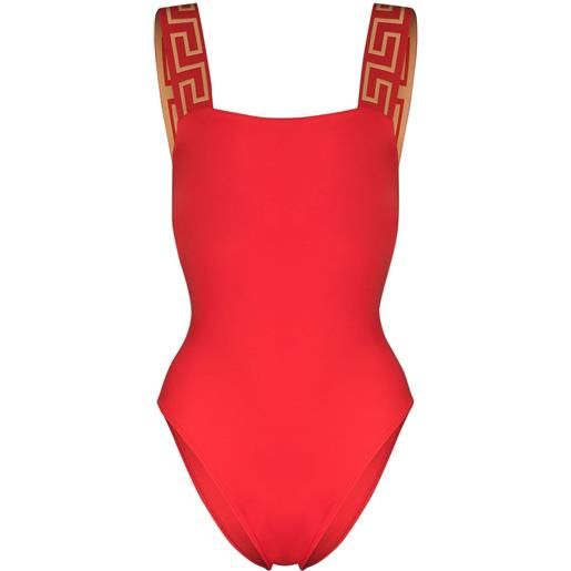 Versace costume intero con scollo posteriore greca - rosso
