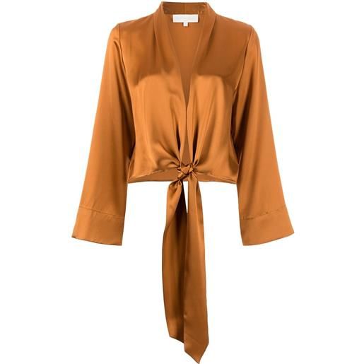 Michelle Mason blusa con cintura - arancione