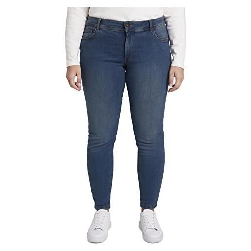 TOM TAILOR 202212 basic skinny, plus size skinny jeans donna, 10133 - dark dye dlue denim, 46 plus